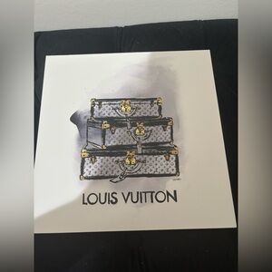 Louis Vuitton Trunk Illustration in Gold and Gray